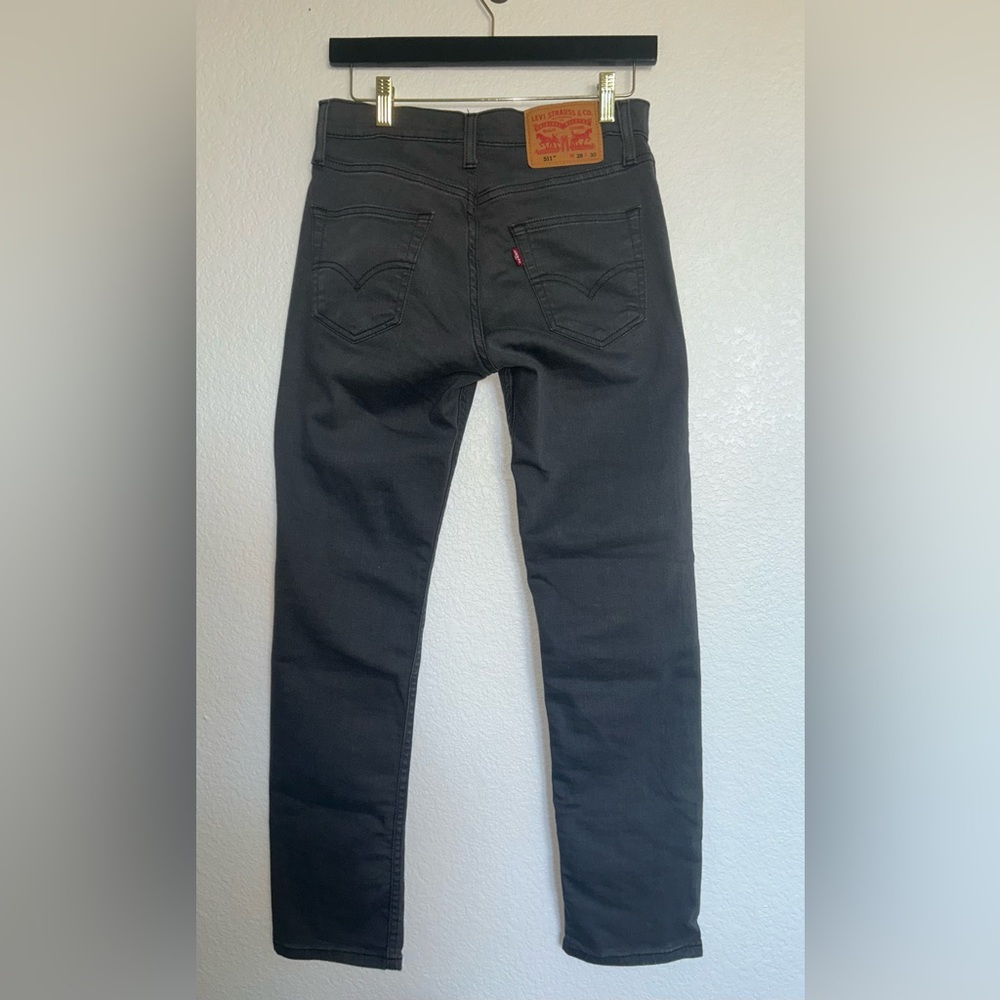 Levi's Men's 511 Slim Fit Jeans Stretch Dark Charcoal Grey 28W X 30L - Picture 7 of 14